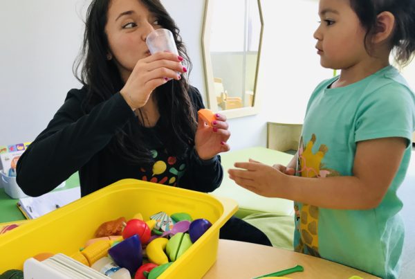 therapist working with girl